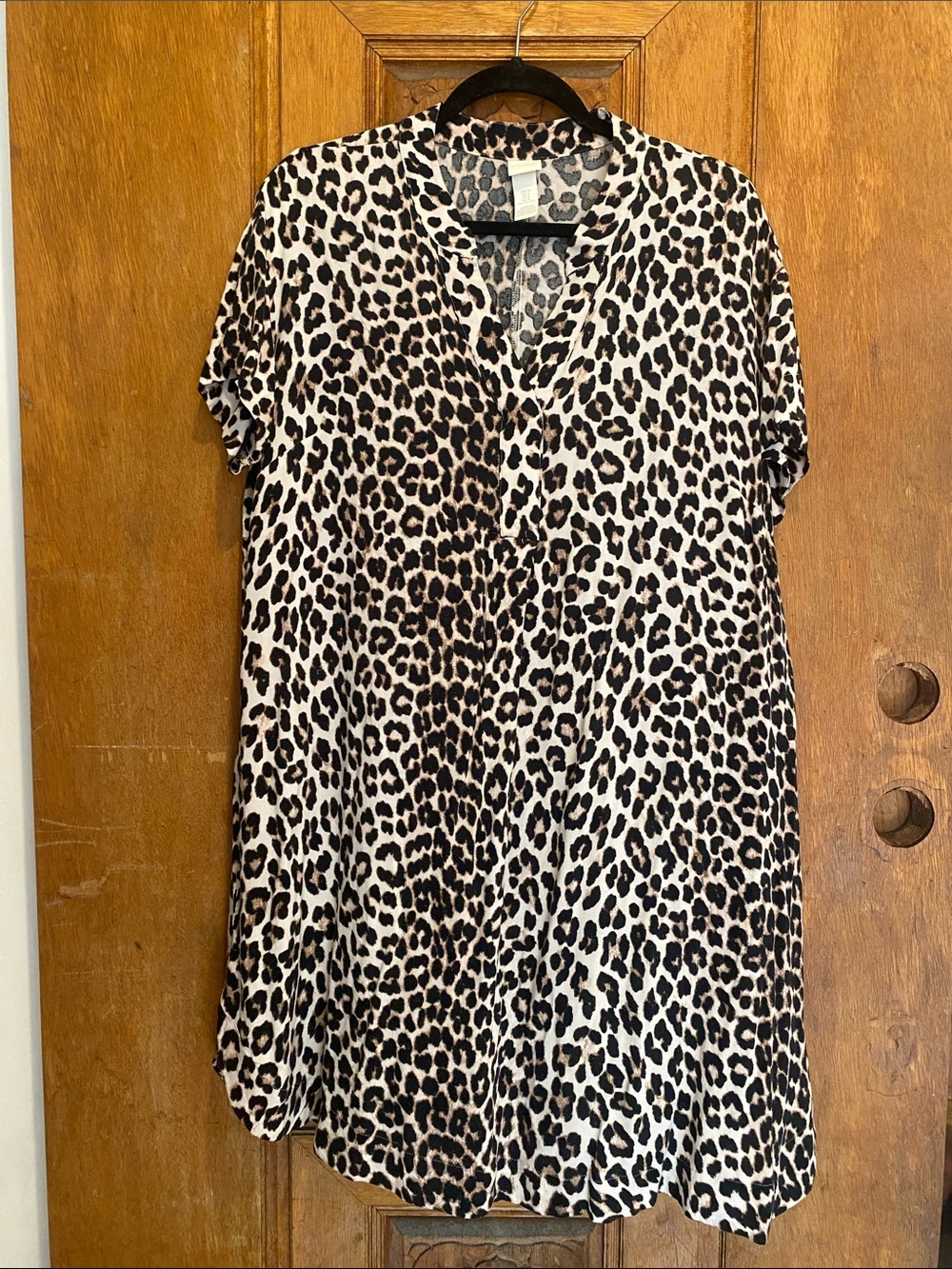 H&M leopard animal print short sleeve dress MEDIUM